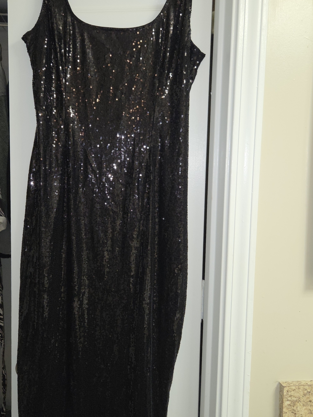 PrettyLittleThing Black Sequin Maxi Dress